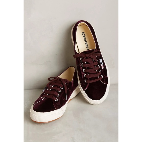 Superga Shoes - SUPERGA 2750 Velvet Sneakers in Bordeaux Shoes Size 9